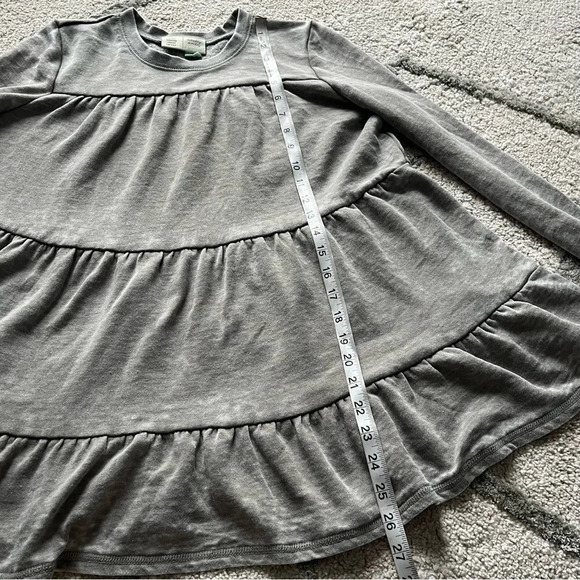 Anthropologie Saturday Sunday Grey Burnout Ruffle Tiered Tunic boxy XS - Picture 6 of 7